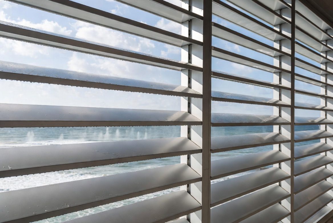 Coastal Aluminum Louvers Close Up Coastal Aluminum Louvers Close Up