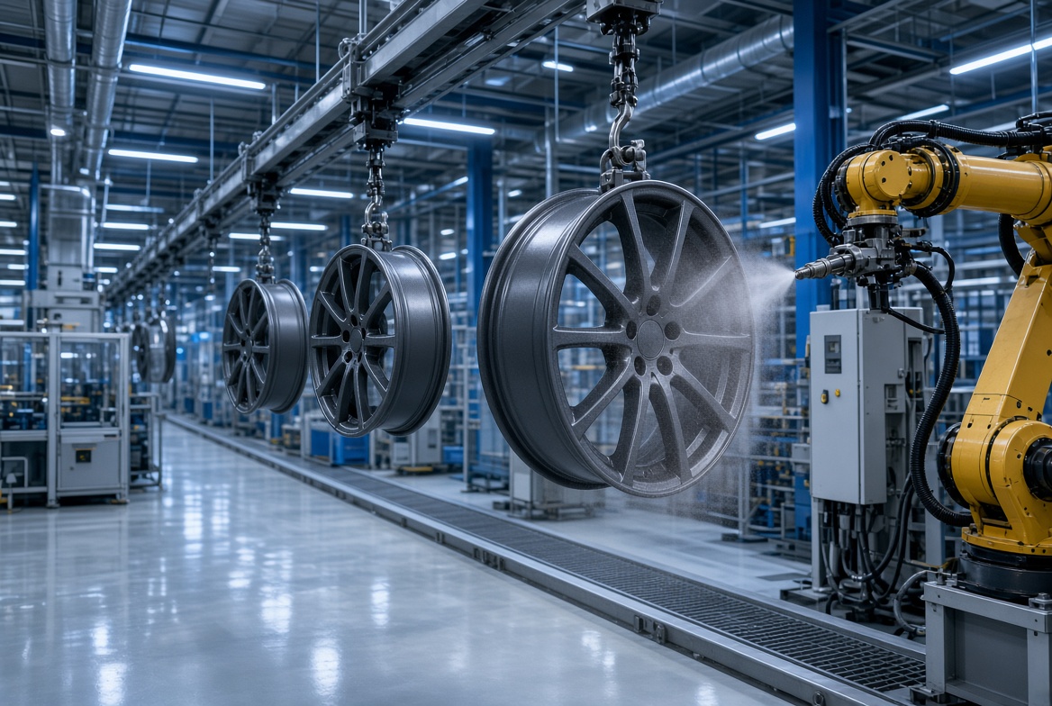 Automotive Wheel Powder Coating Production Automotive Wheel Powder Coating Production