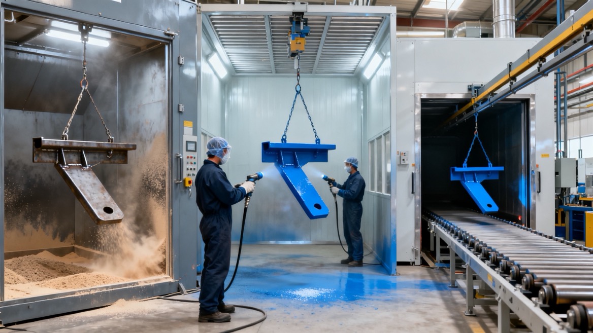 Steel Surface Preparation And Powder Coating Process
