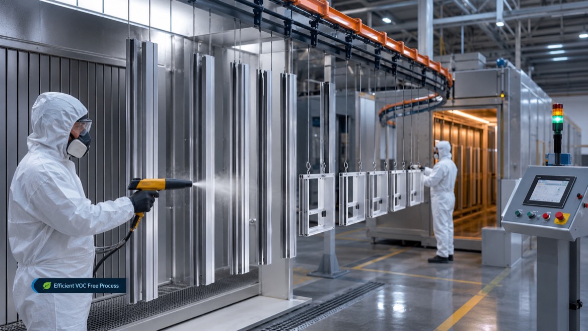 Powder Coating Line With Metallic Effect