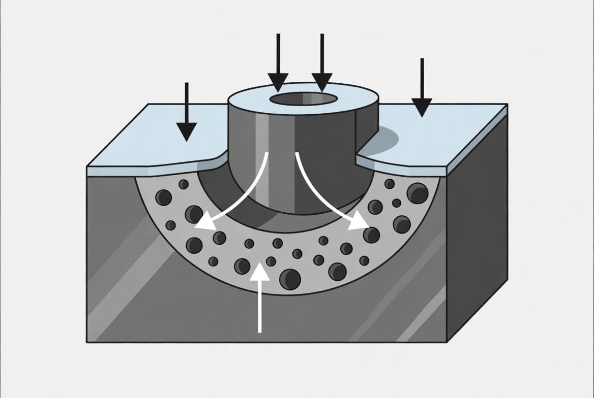 Cross Section Of Porous Iron Casting Cross Section Of Porous Iron Casting